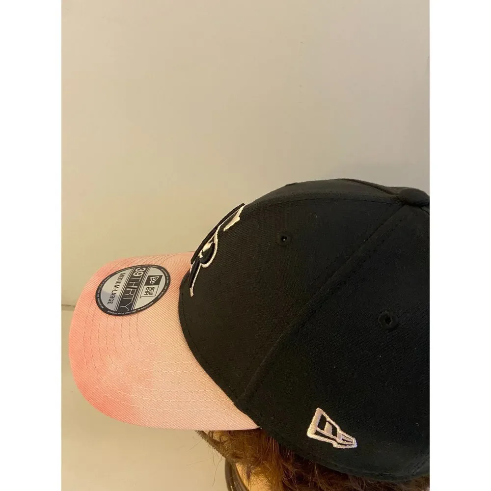 New Baseball 39-thirty Colorado Rockies Hat Pink Black Womens‎ M/L Fitted